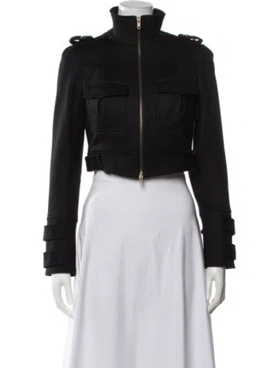 Pre-owned Diane Von Furstenberg Wool Utility Jacket In Black