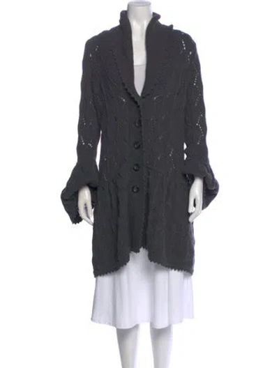 Pre-owned Diane Von Furstenberg Wool V-neck Sweater In Gray