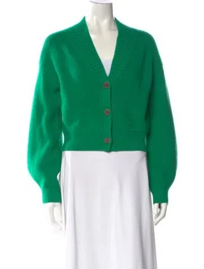 Pre-owned Diane Von Furstenberg Wool V-neck Sweater In Green