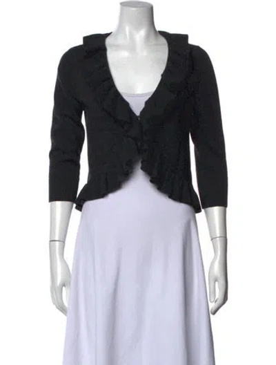 Pre-owned Diane Von Furstenberg Wool V-neck Sweater In Grey