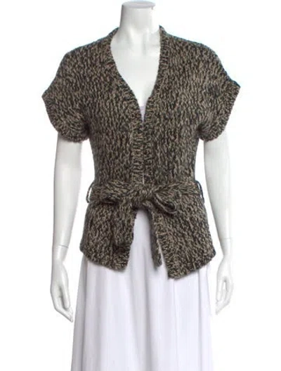 Pre-owned Diane Von Furstenberg Wool V-neck Sweater In Neutral