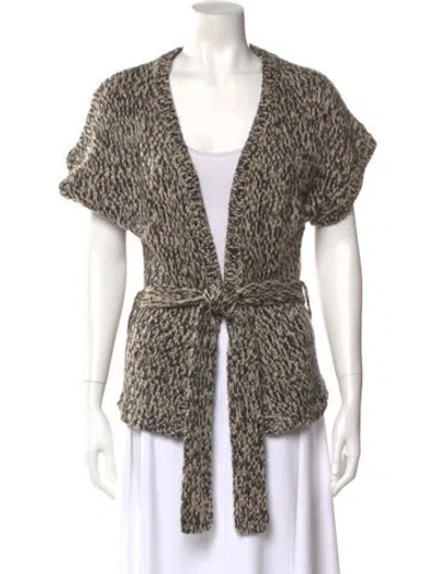 Pre-owned Diane Von Furstenberg Wool V-neck Sweater In Neutral