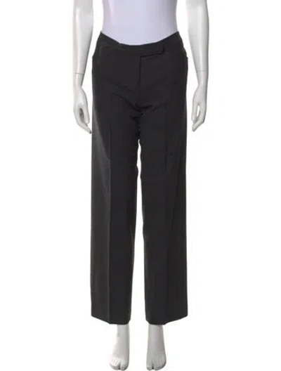 Pre-owned Diane Von Furstenberg Wool Wide Leg Pants In Black