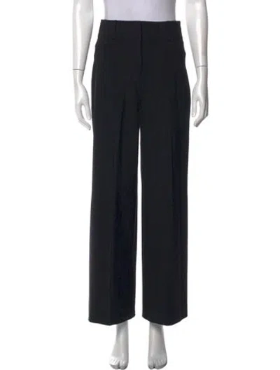 Pre-owned Diane Von Furstenberg Wool Wide Leg Pants In Black
