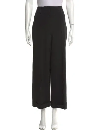 Pre-owned Diane Von Furstenberg Wool Wide Leg Pants W/ Tags In Black