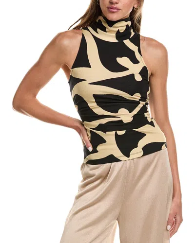 Diane Von Furstenberg Wool-blend Frances Top In Black