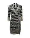 Diane Von Furstenberg Wrap Dress In Black Silk In Black