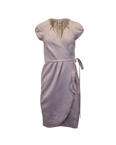Diane Von Furstenberg Wrap Dress In Pink Linen