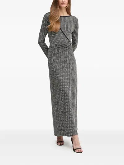 Diane Von Furstenberg Wrap-front Maxi Dress In Gray