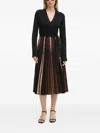 Diane Von Furstenberg Wrap Pleated Midi Dress In Black