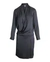 Diane Von Furstenberg Wrap Style Mini Dress In Black Silk In Black