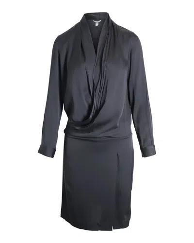 Diane Von Furstenberg Wrap Style Mini Dress In Black Silk