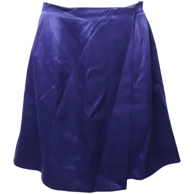 Diane Von Furstenberg Wrap Style Skirt In Royal Blue Acetate