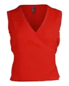 Diane Von Furstenberg Wrap Top In Red Viscose In Red