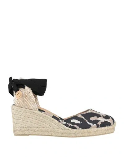 Diane Von Furstenberg X Castañer Woman Espadrilles Beige Size 6 Textile Fibers