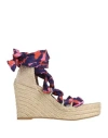 Diane Von Furstenberg X Castañer Woman Espadrilles Purple Size 8 Textile Fibers