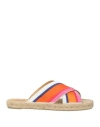 Diane Von Furstenberg X Castañer Woman Espadrilles Orange Size 6 Textile Fibers