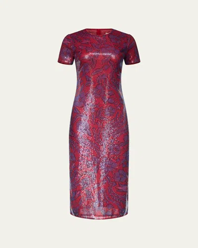 Diane Von Furstenberg X Henry Zankov Amelie Floral-print Sequin Midi Dress In Multi
