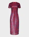 Diane Von Furstenberg X Henry Zankov Amelie Floral-print Sequin Midi Dress In Red