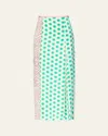 Diane Von Furstenberg X Henry Zankov Chrystie Dotted Straight Midi Skirt In Green