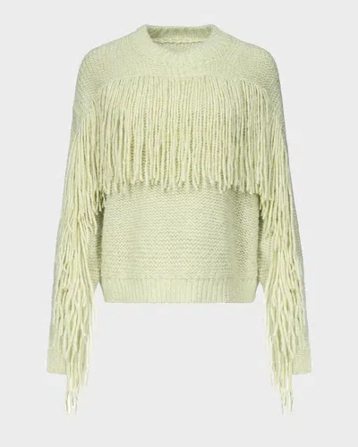 DIANE VON FURSTENBERG X HENRY ZANKOV CORNELIA FRINGED SHIMMER-KNIT SWEATER