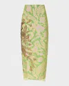 Diane Von Furstenberg X Henry Zankov Gramercy Beaded Floral-print Maxi Skirt In Multi