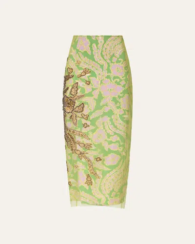 Diane Von Furstenberg X Henry Zankov Gramercy Beaded Floral-print Maxi Skirt In Multi