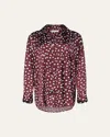 Diane Von Furstenberg X Henry Zankov Mercer Oversized Dotted Blouse In Multi