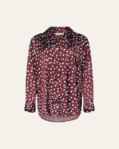 Diane Von Furstenberg X Henry Zankov Mercer Oversized Dotted Blouse In Multi