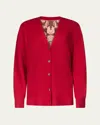 Diane Von Furstenberg X Henry Zankov Murano Oversized Silk-back Cardigan In Red