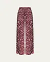 Diane Von Furstenberg X Henry Zankov Verick Wide-leg Polka Dot Silk Pants In Burgundy
