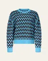 Diane Von Furstenberg X Henry Zankov Volto Oversized Jacquard-knit Sweater In Blue