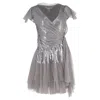 Diane Von Furstenberg Yadira Wrap Dress In Silver Polyester In Gray