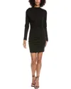Diane Von Furstenberg Yuki Wool-blend Mini Dress In Black