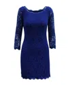 Diane Von Furstenberg Zarita Lace Mini Dress In Blue Rayon In Blue