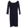 Diane Von Furstenberg Zarita Lace Mini Dress In Navy Blue Rayon In Blue