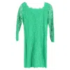 Diane Von Furstenberg Zarita Long Sleeve Lace Dress In Green Rayon In Green
