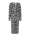 Diane Von Furstenberg Zidane Tie Waist Wool-blend Midi Dress In Black