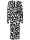 Diane Von Furstenberg Zidane Tie Waist Wool-blend Midi Dress In Black