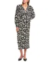 Diane Von Furstenberg Zidane Tie Waist Wool-blend Midi Dress In Black