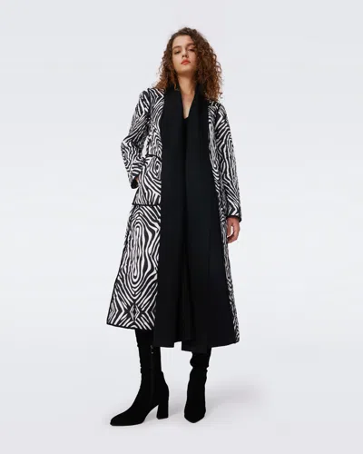 Diane Von Furstenberg Zinnia Reversible Quilted Coat By  In Size Xl In Black