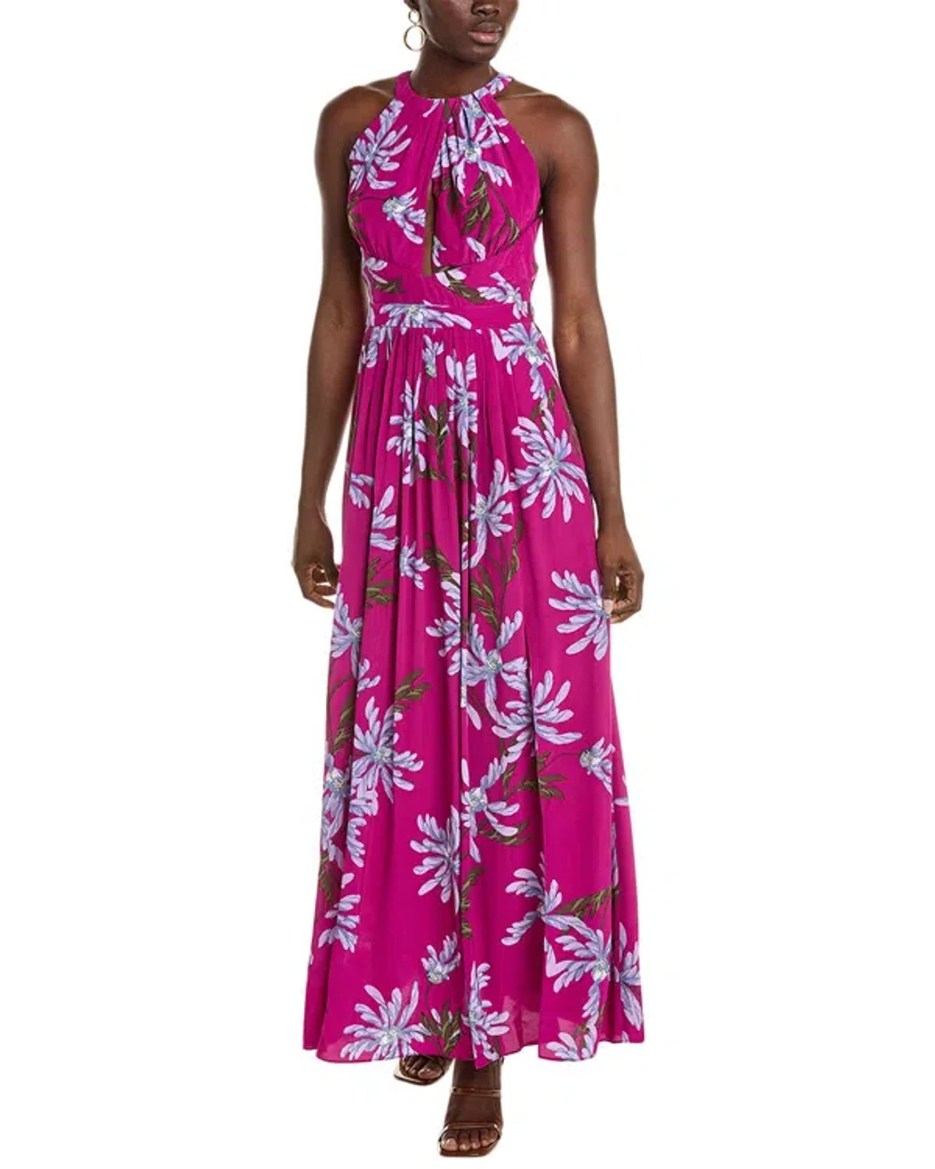 Diane Von Furstenberg Ziva Floral-print Crepe Halterneck