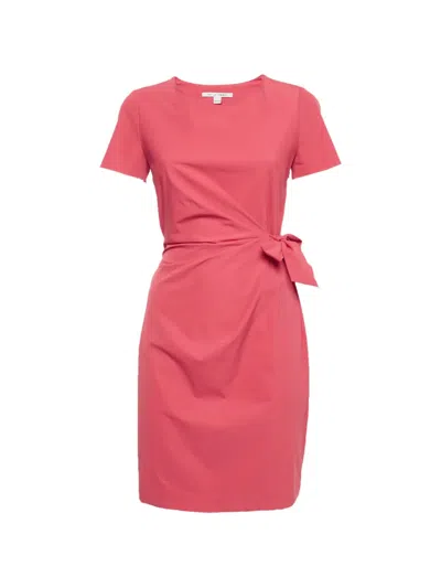 Pre-owned Diane Von Furstenberg Zoe Tie Midi Dress In Pink