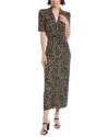 Diane Von Furstenberg Zoey Button-up Midi Dress In Animal Print