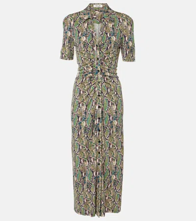 Diane Von Furstenberg Zoey Printed Jersey Midi Dress In Multi