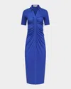 Diane Von Furstenberg Zoey Ruched Midi Shirtdress In Royal Blue
