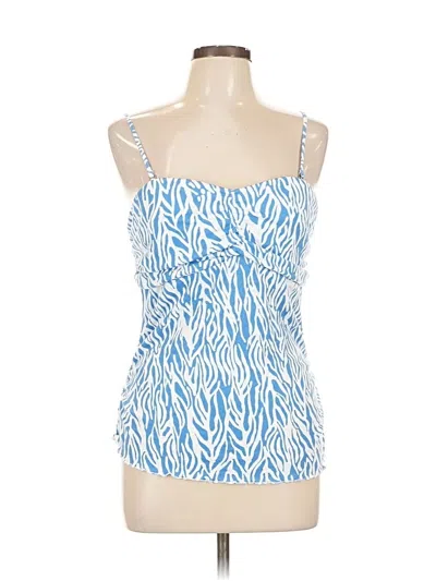 Pre-owned Diane Von Furstenburg For Target Sleeveless Top Blue Strapless Neckline Tops