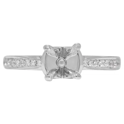 Pre-owned Dianoche Pte Ltd Exquisite 0.15ct Natural Diamond Pave Ring Setting In 18k White Gold