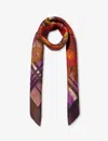 Dianora Salviati Womens Multi Tones Patterned Square Silk Scarf In Multi Tones