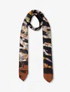 Dianora Salviati Womens Multi Tones Patterned Square Silk Scarf In Multi Tones